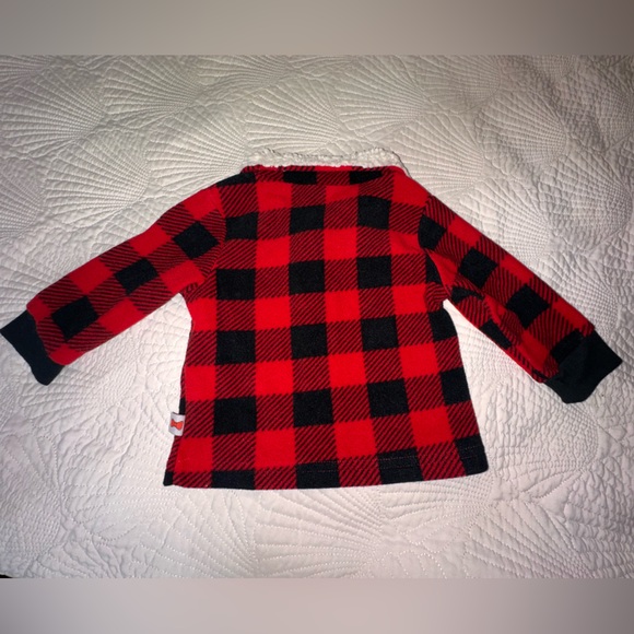 Dapper Dude Red and Black Plaid Kids Shirt 6/9M - Picture 5 of 6